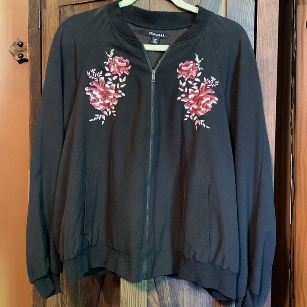 Embroidered Baseball Style Jacket - image 1